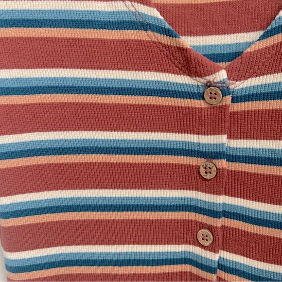 Roxy, rust blue white and orange striped dress in XS - Picture 5 of 13